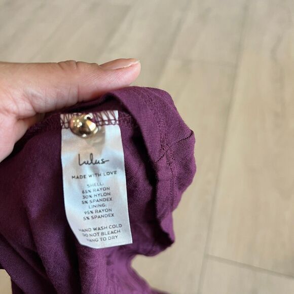 LULU'S Hometown Girl Plum Purple Lace Skater Dress Size xs - Picture 6 of 9